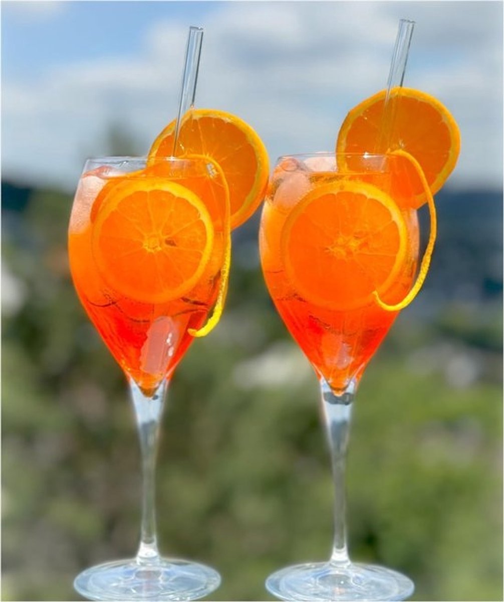 XL Set van 13 Cocktailglazen met Rietjes voor Aperol Spritz