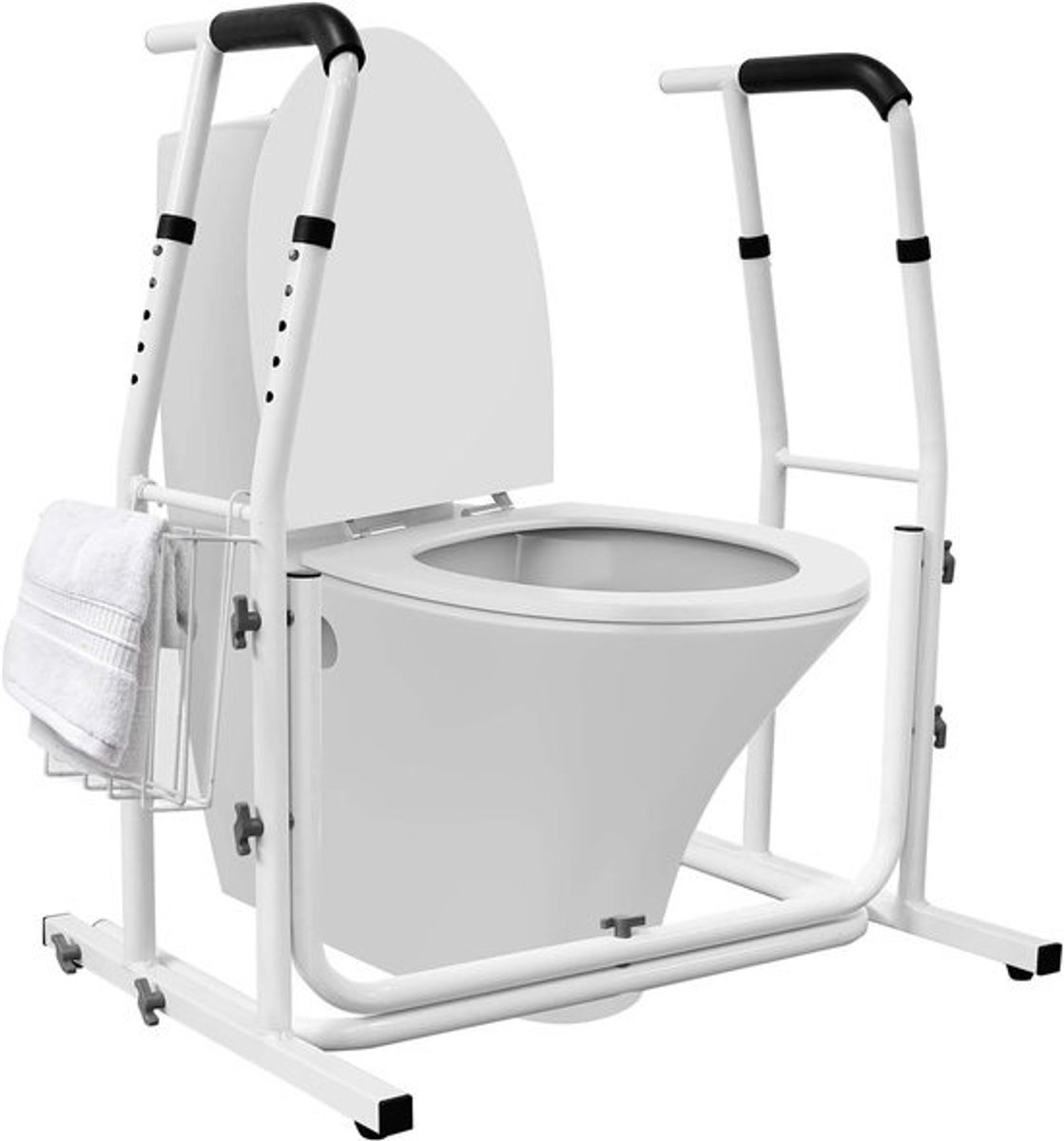 Verstelbare Opstahulp voor Mobiele Toiletten - Antislip Toiletsteunframe voor Senioren en Zwangere Vrouwen, Belastbaar tot 200 kg
