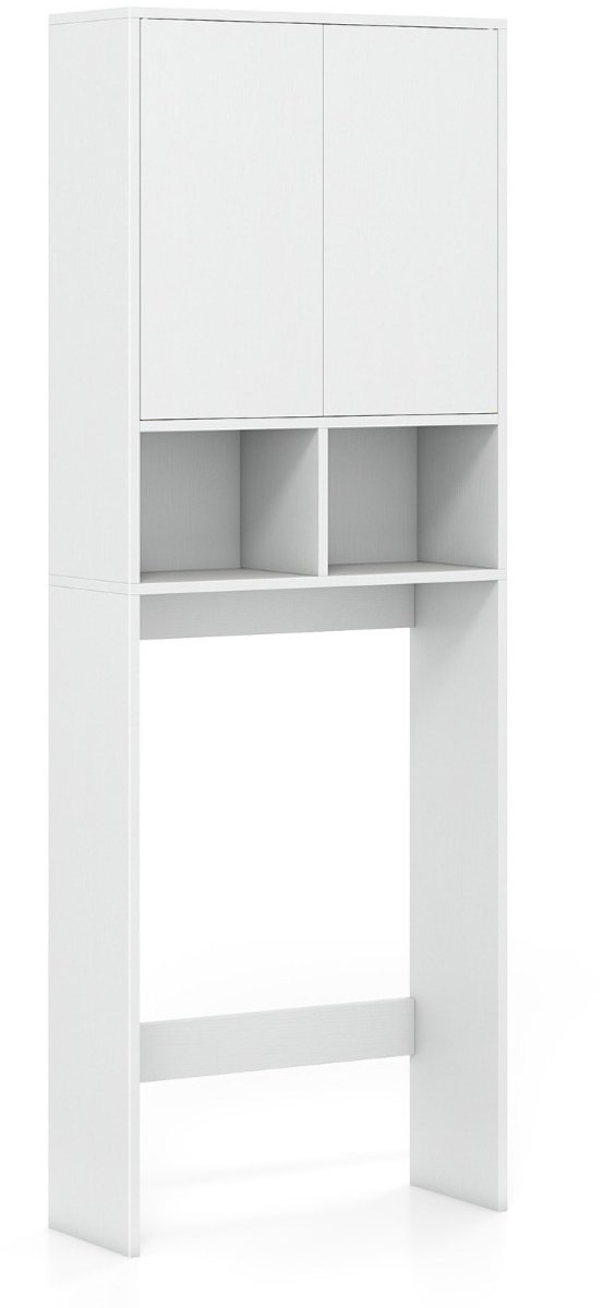 SureDeal® - Badkamerkast - Toiletkast Vrijstaande - Dubbele Deur - Open Vakken Smalle - 60x23x166 cm - Wit