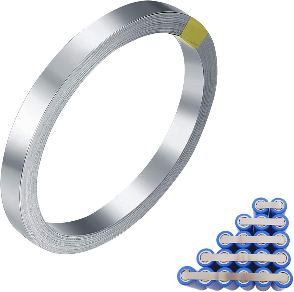 0.15 x 8mm x 10m Pure Nickel Plaat voor 18650 Batterij, Geschikt voor Puntlasmachine en Lasaccessoires, Duurzaam en Betrouwbaar