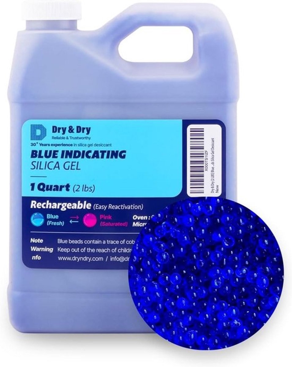 Herbruikbare Silicagelkralen - Blauw Indicatordroogmiddel - 2 Pond Vochtabsorber voor Oplaadapparatuur