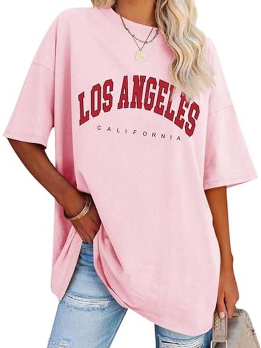 Oversized T-shirt voor dames met vintage letterprint