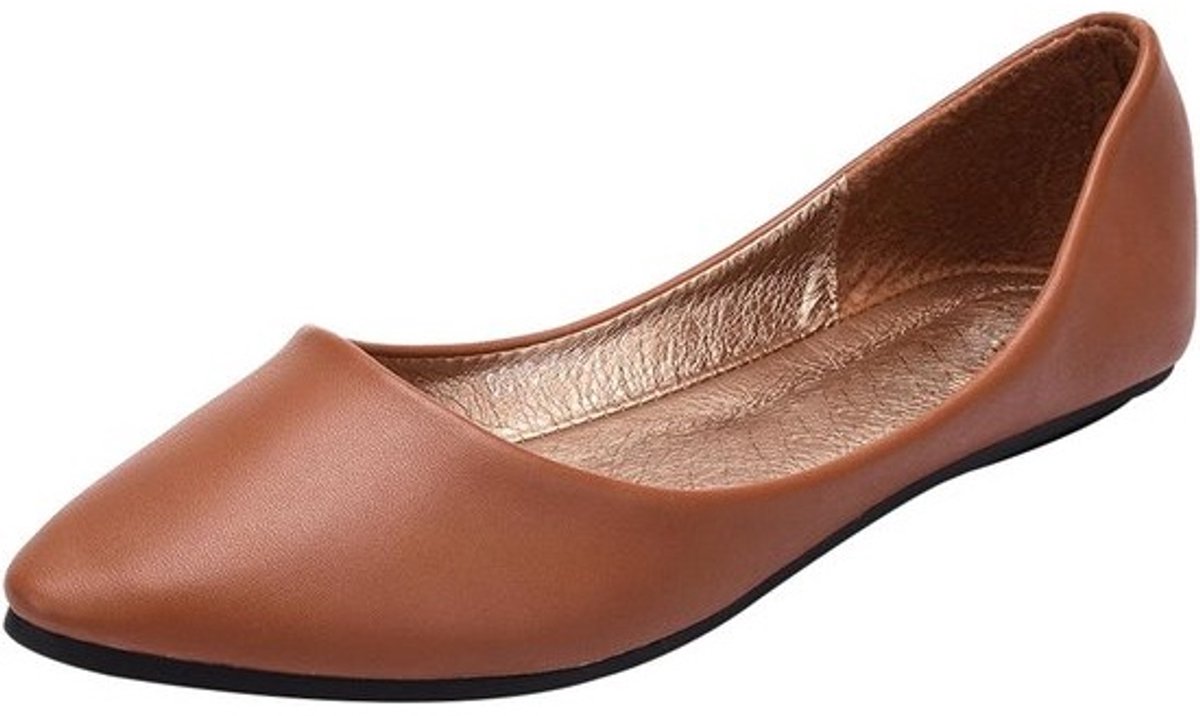 Dames Ballet Flats Puntige Teen Microvezel Leer Jurk Pumps Schoenen
