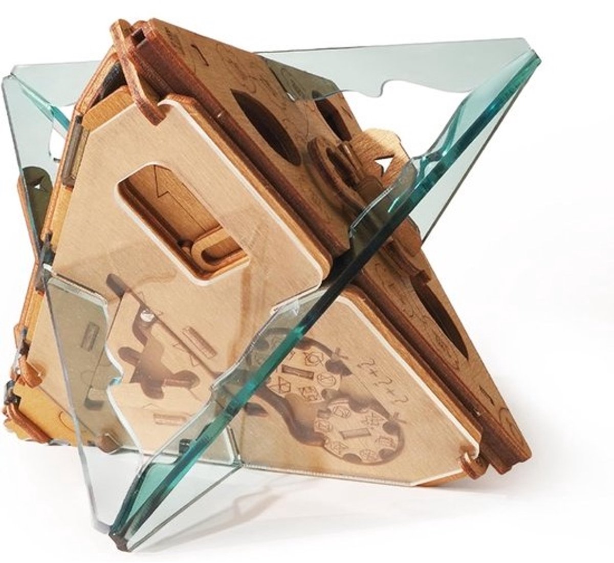 Puzzeldoos - Hersenkraker Spel - Ontsnappingsspel Spelen - Anti-zwaartekracht Mechanisme - 10.9 cm - Kristalblauw