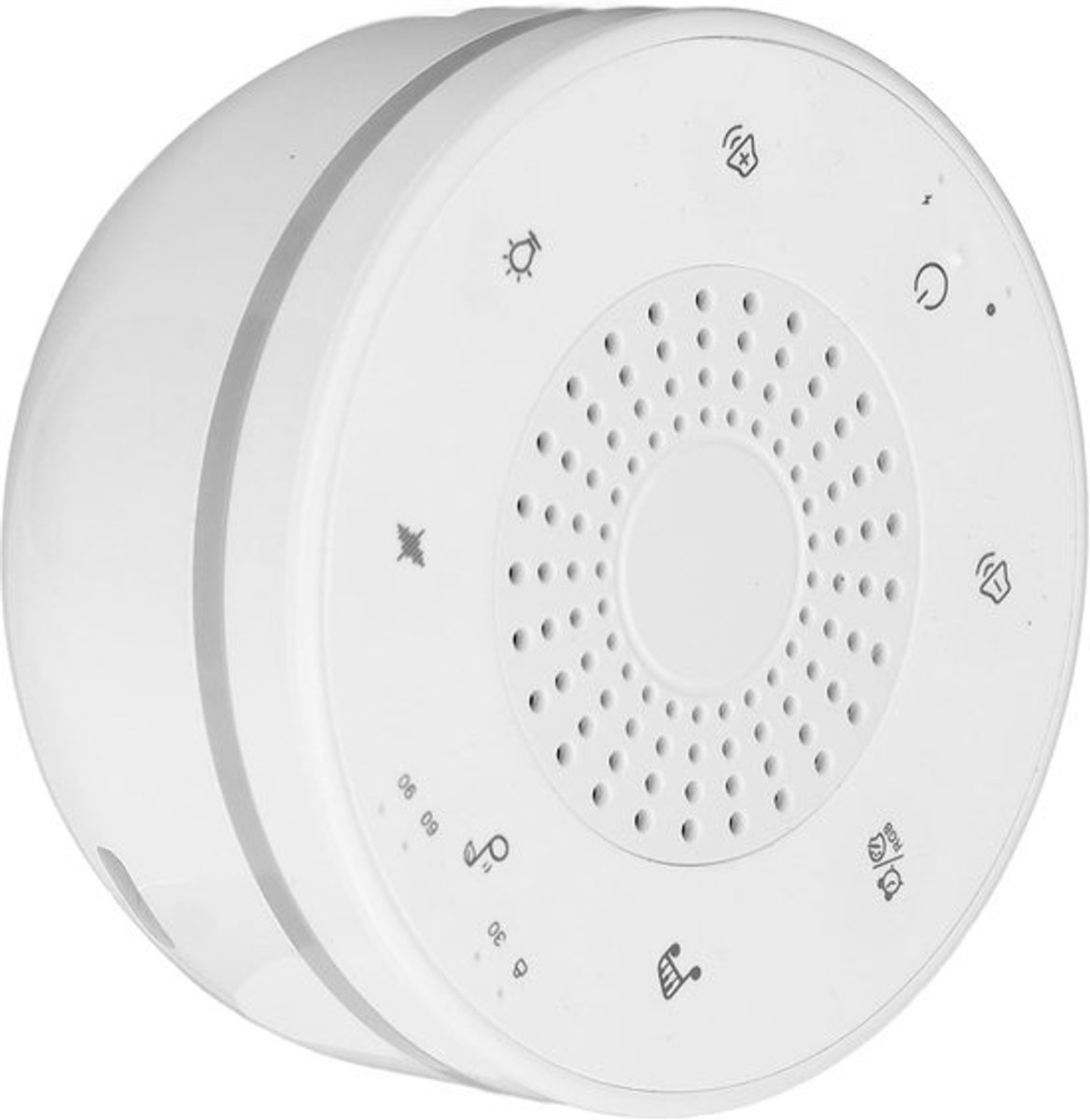 White Noise Machine - Slaapmachine Geluidsmachine - Ontspannend Slapen - 30 Verschillende Geluiden - 1000mAh Batterij - Wit