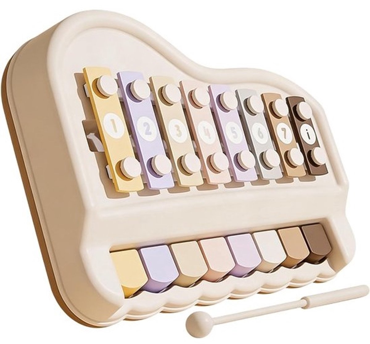 Muziekinstrument Kinderen - Piano Xylofoon - Muziek Leren - Twee Speelmodi - 22 x 16.5 cm - Multicolor