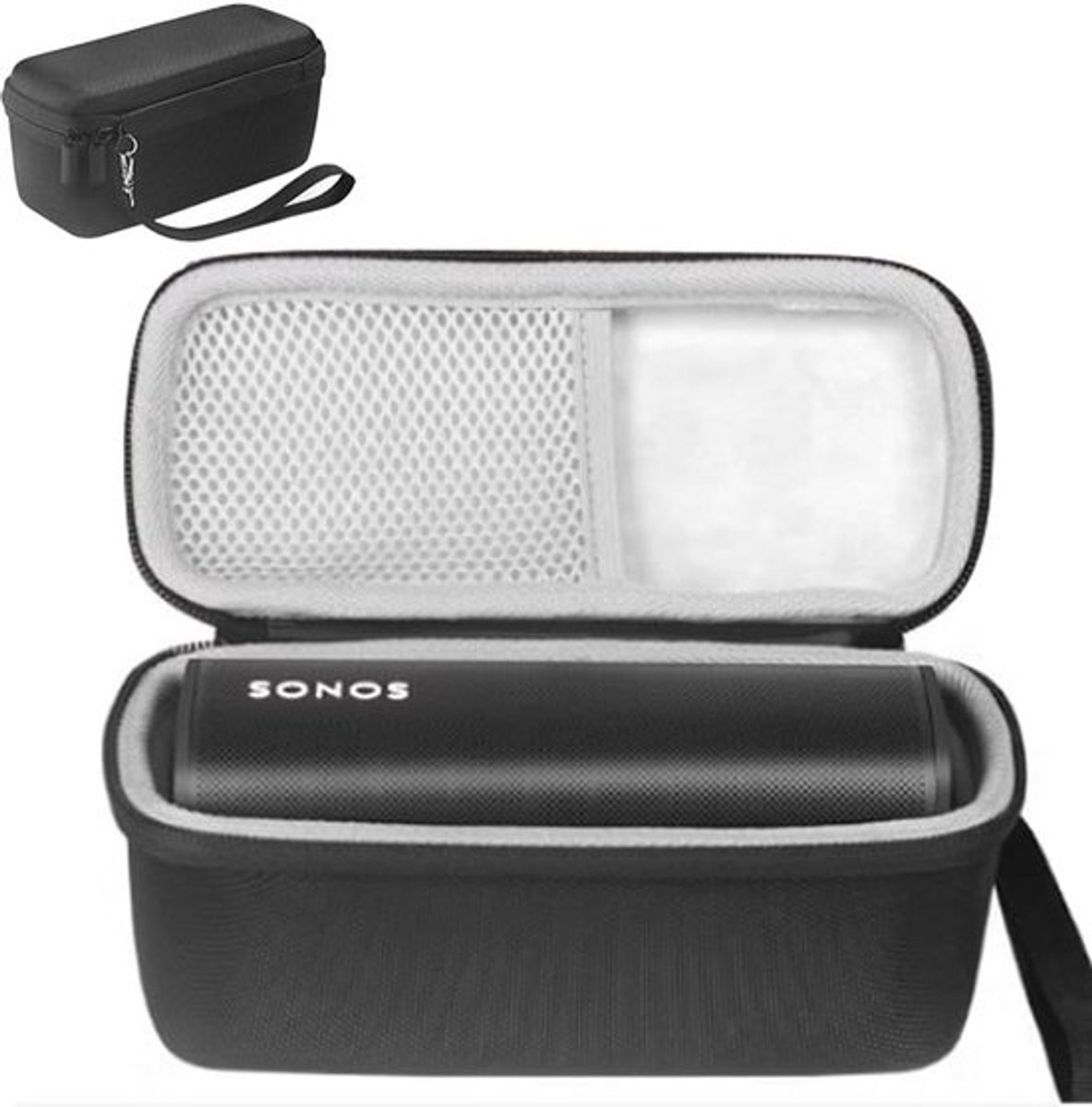 Compatibele opbergtas voor Sonos Roam 2 en Roam - Beschermhoes met handriem voor draagbare slimme luidsprekers