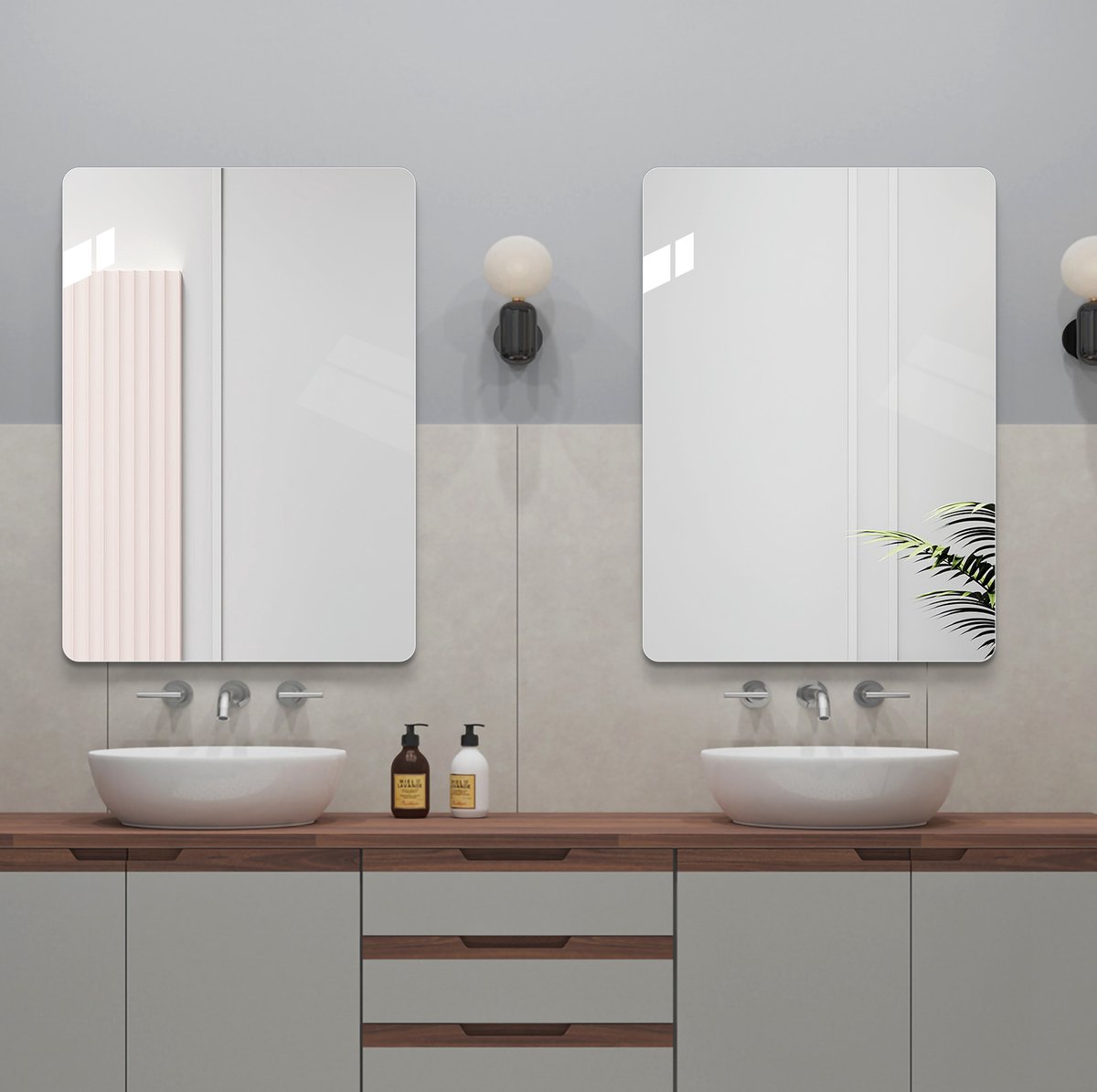 MODFU - Badkamerspiegel - Wandspiegel - Frameloos - Rechthoek - Modern - Zilver - 50 X 70 Cm