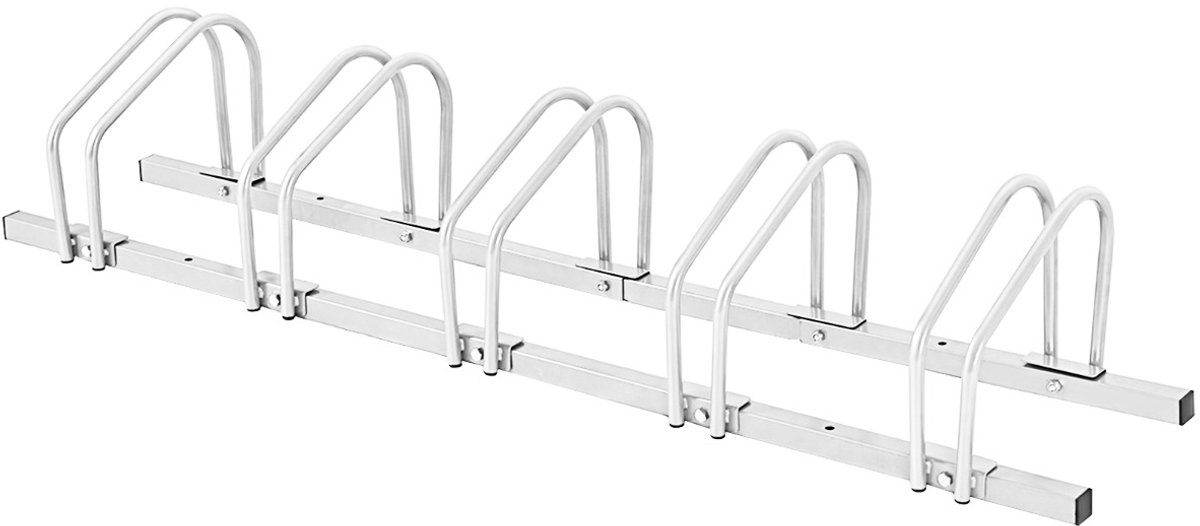 SureDeal® - Cardio fitne - Fietsenrek - Kinderen Fiets Bergfiets - Stuntfiets Fietsenstalling - Huis - Tuin - Gang - 150x32,5x26 cm - Zilver