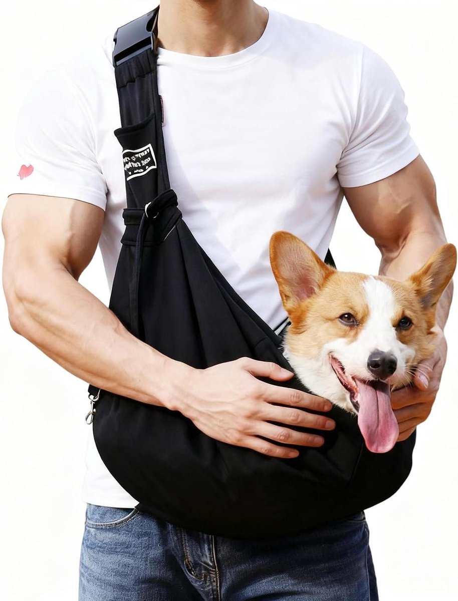 Honden Rugzak - Draagtas Honden - Wandelen Buiten - Verstelbare Schouderband - Tot 7.5 kg - Zwart