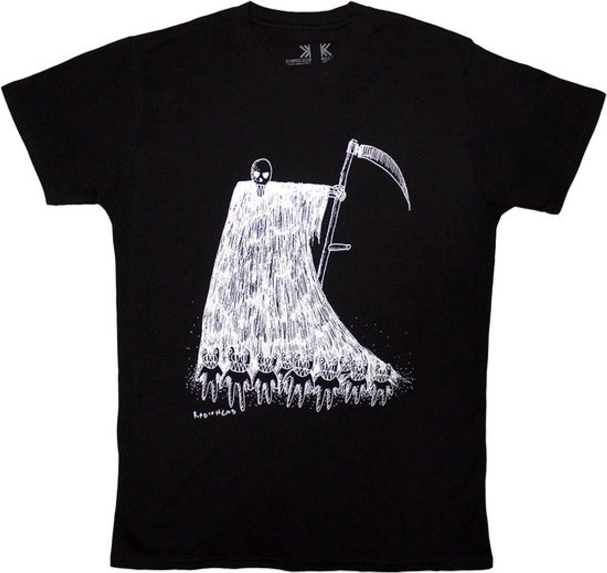 Biologisch Katoenen T-Shirt met Doodskop Afbeelding