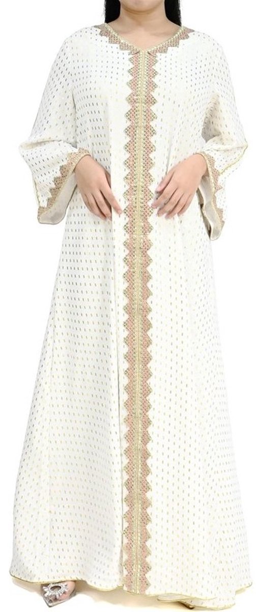 Lange Bloemetjes Abaya Jurk voor Dames - Elegante Galajurk met Mouwen