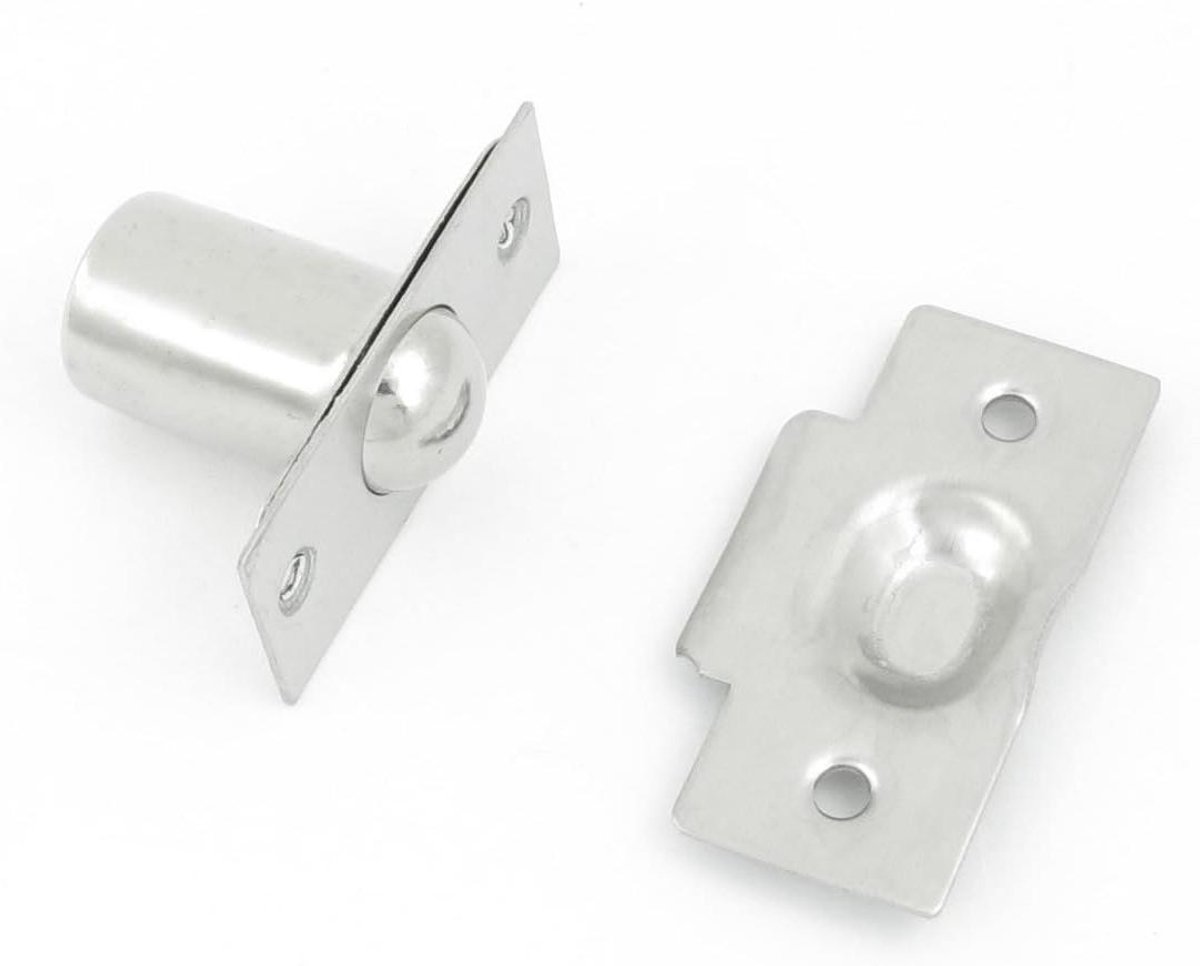Deur Balvanger - Kogelvanger Deur - Deuren Gesloten Houden - Roestvrij Staal - 6 x 32 cm - Zilver