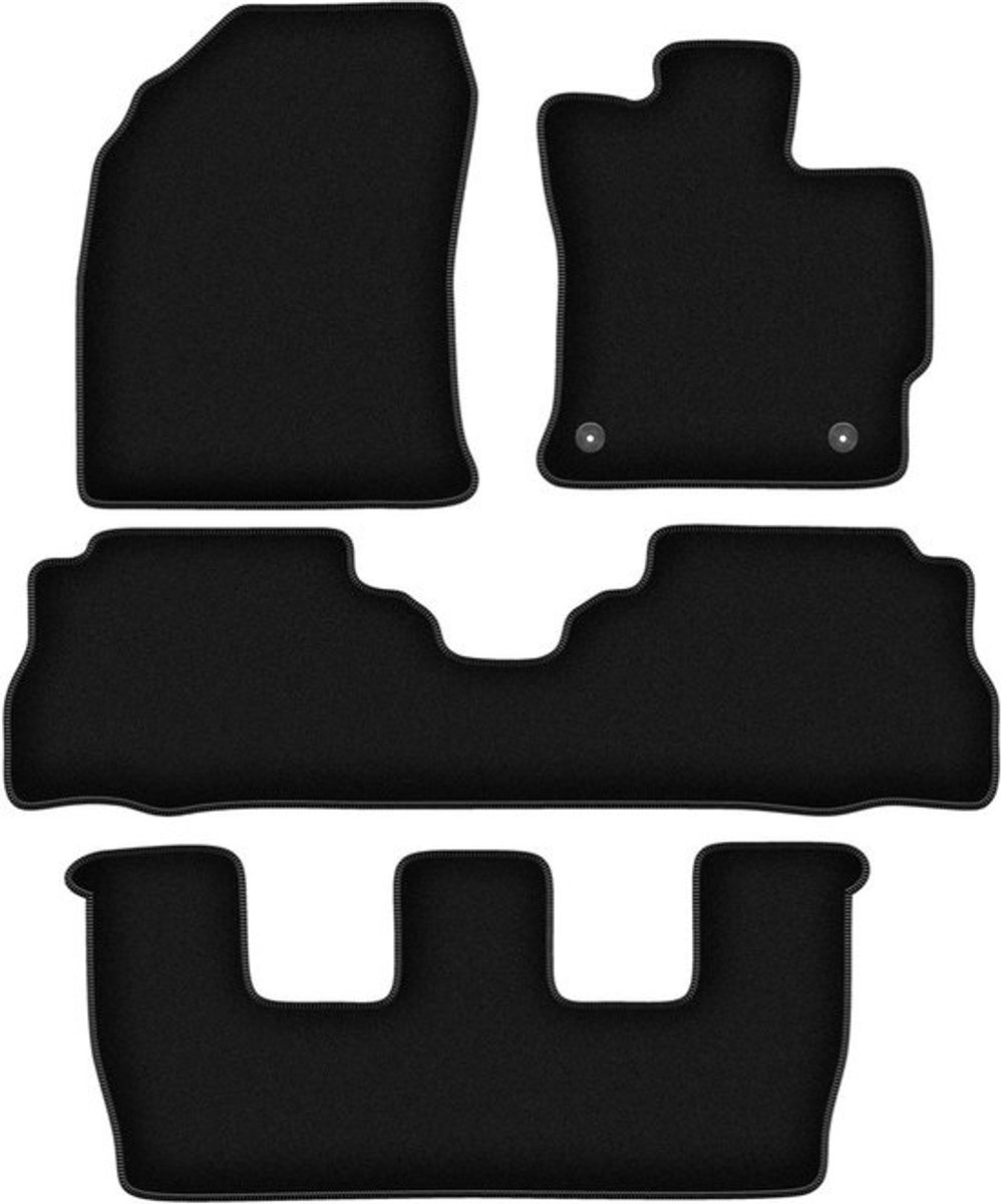 Velours Vloermatten - Autobekleding Matten - Auto Interieur Beschermen - Nauwkeurige Pasvorm - 4 stuks - Zwart