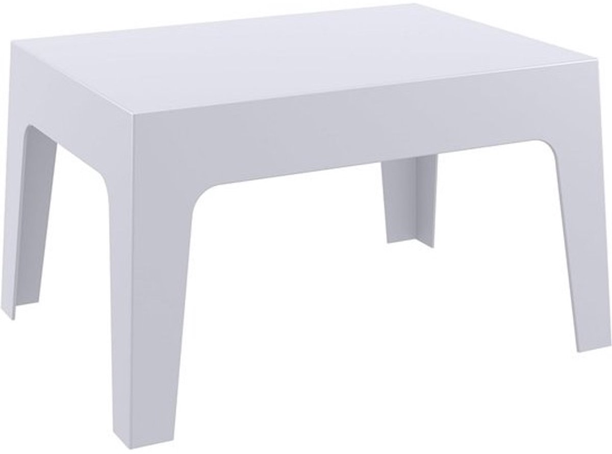Stapelbare Tuin Bijzettafel Licht Grijs - Weerbestendig Kunststof Tafel Buiten