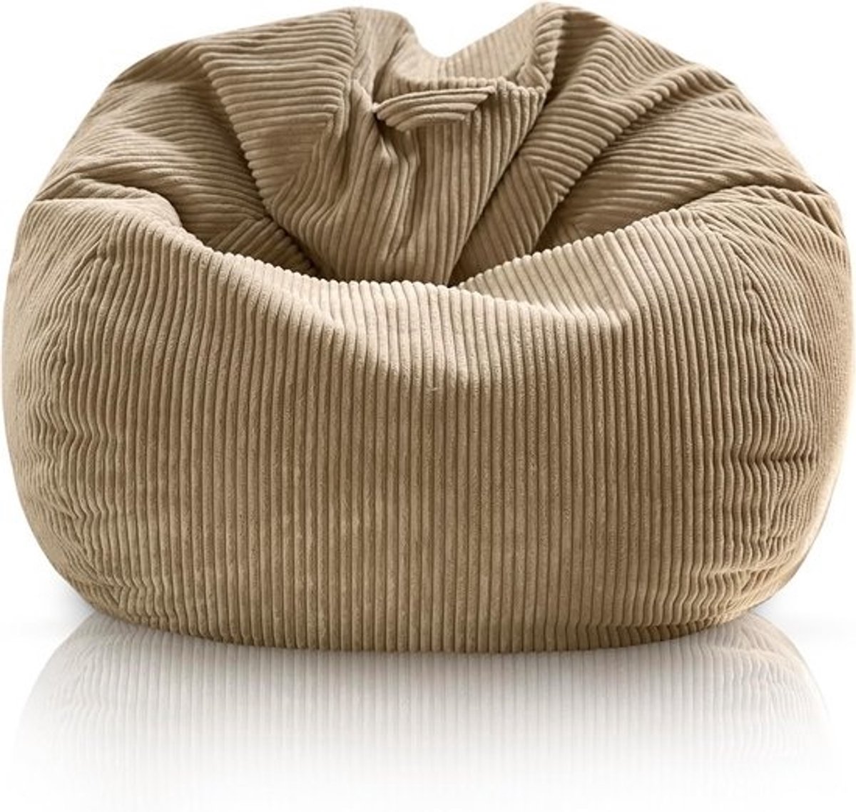 Grote Corduroy Zitzak Beige XXL met Vulling voor Woonkamer en Tienerkamer