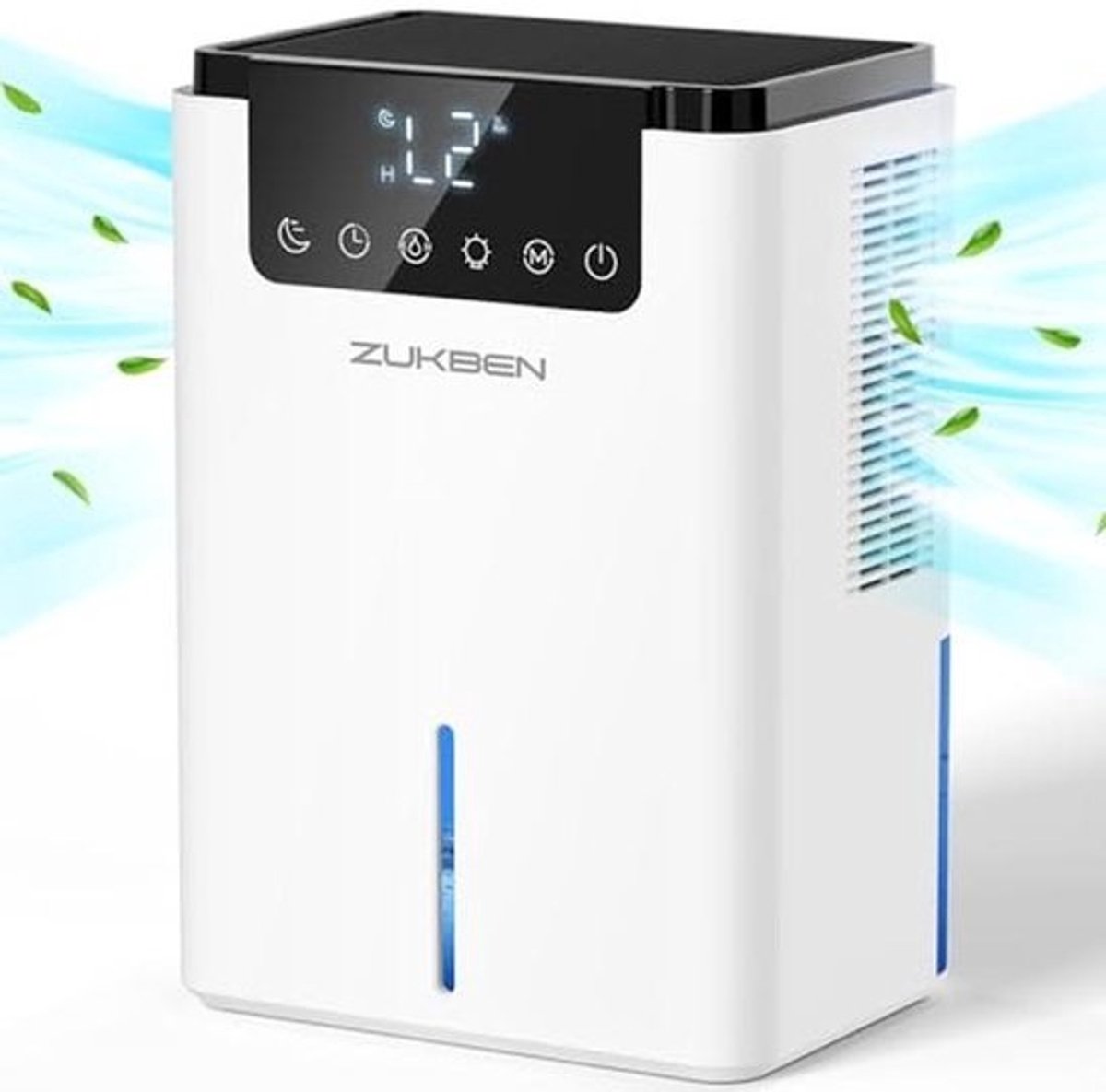 Kleine Luchtontvochtiger met Intelligent LCD Scherm - 2 Ontvochtigingsmodi, Automatische Ontdooiing en 12-uurs Timer