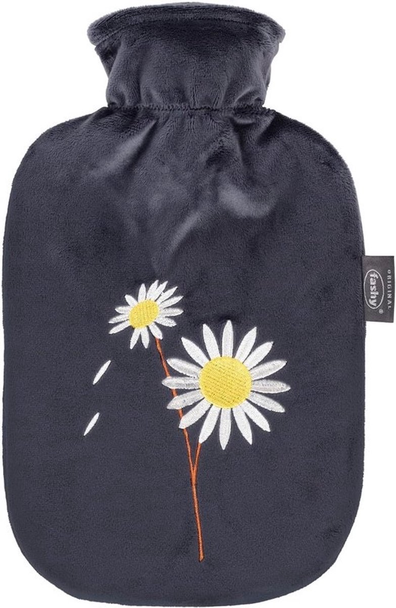 Luxe Warmwaterkruik 2.0 Liter met Zachte Fleece Overtrek met Bloemenprint