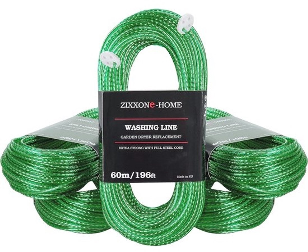 Extra Sterke Drooglijn met Stalen Kern - 60 Meter, Universeel voor Tuin en Camping