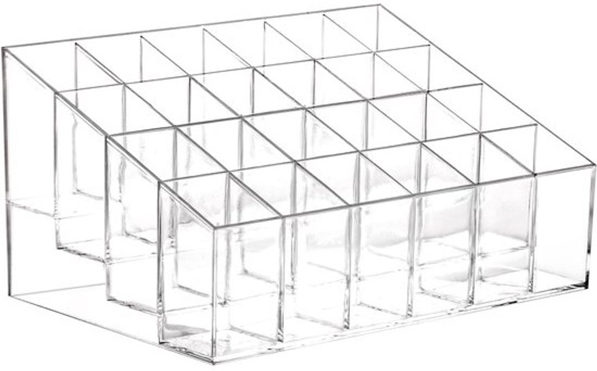 Lippenstifthouder - Make-up Organizer - Cosmetica Opbergen - 24 Vakjes - 14.5 cm Breed - Transparant