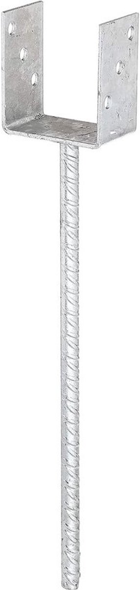 Alberts 212711 U-Post Holder with Reinforcement Steel Concrete Anchor Hot Galvanized Free Width 121 mm Length Concrete Anchor 400 mm