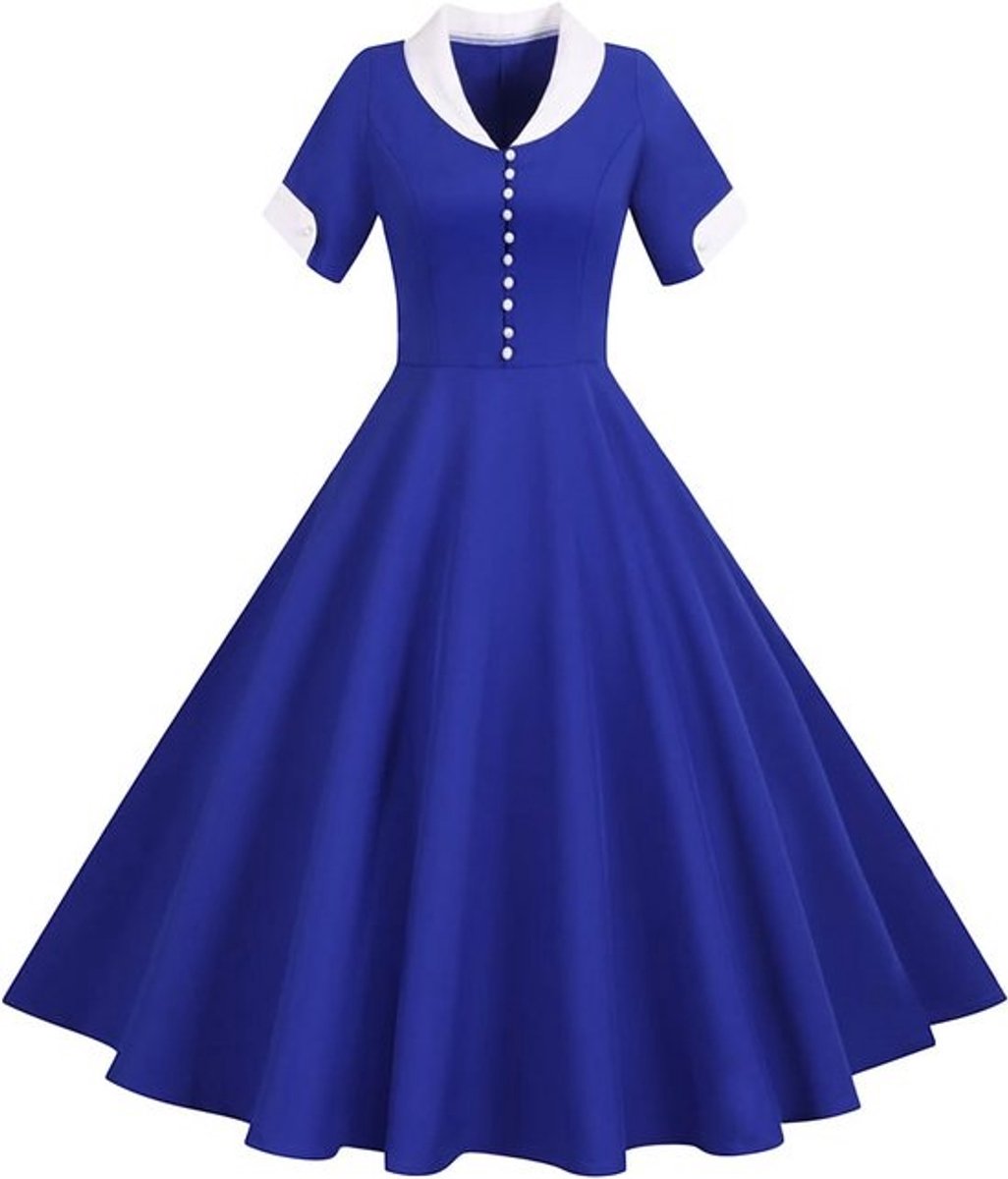 Vintage damesjurk Audrey Hepburn stijl - Slim fit effen cocktailjurk