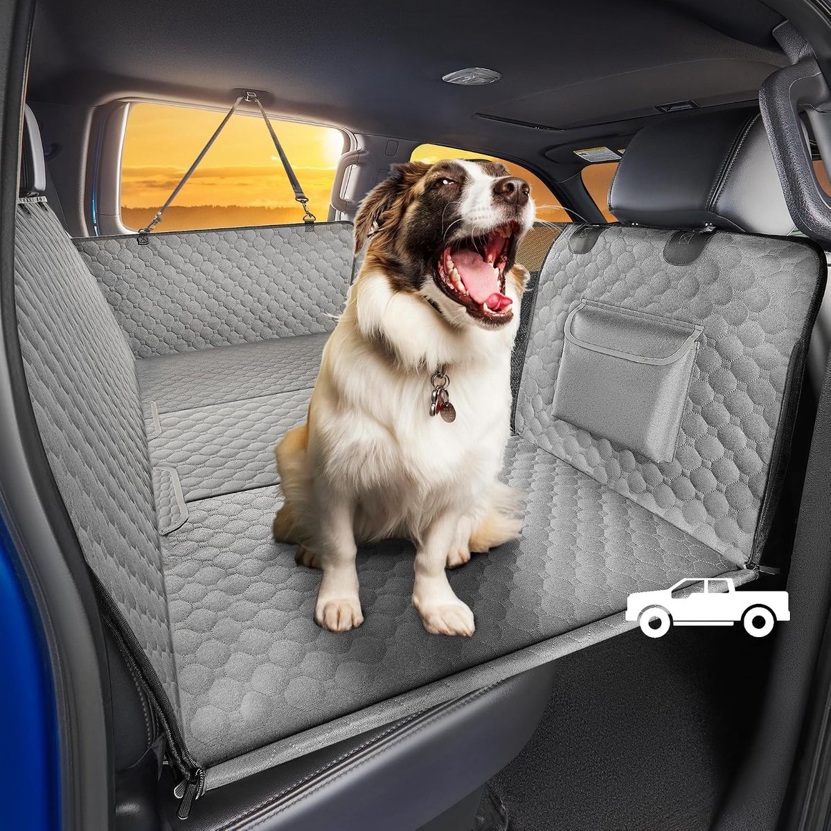 Ruime Achterbankverlenging voor Honden, Stevige Waterdichte Hondenzitbescherming voor Trucks en SUV's, Perfect voor Grote Honden en Reisgemak