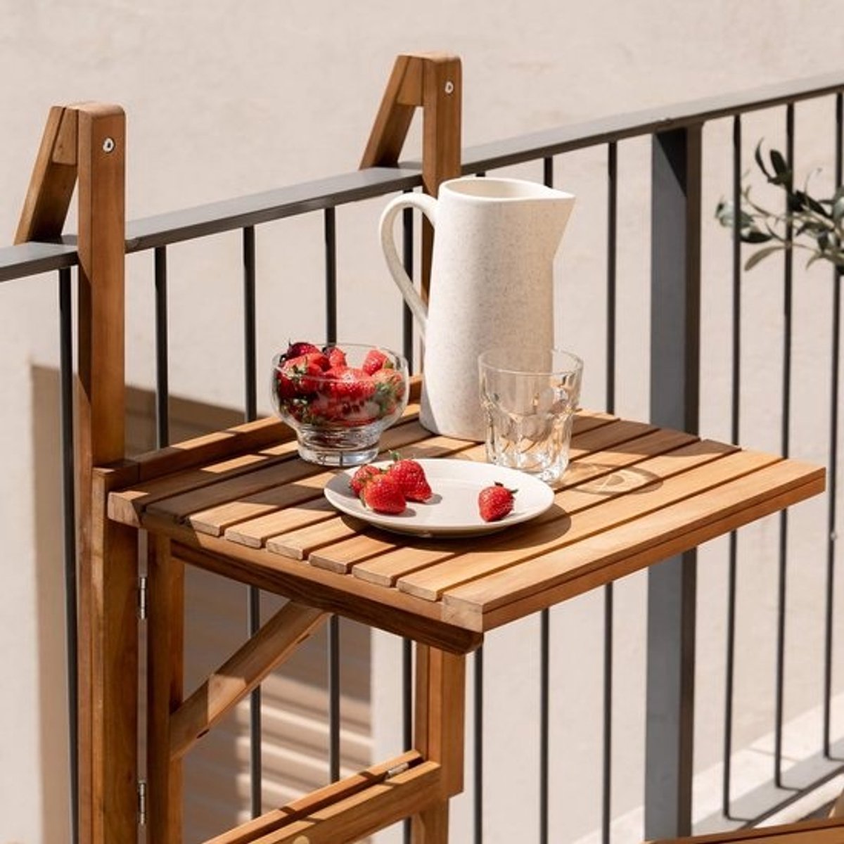 Opklapbare Balkontafel Hangen Houten Tafel voor Kleine Ruimtes