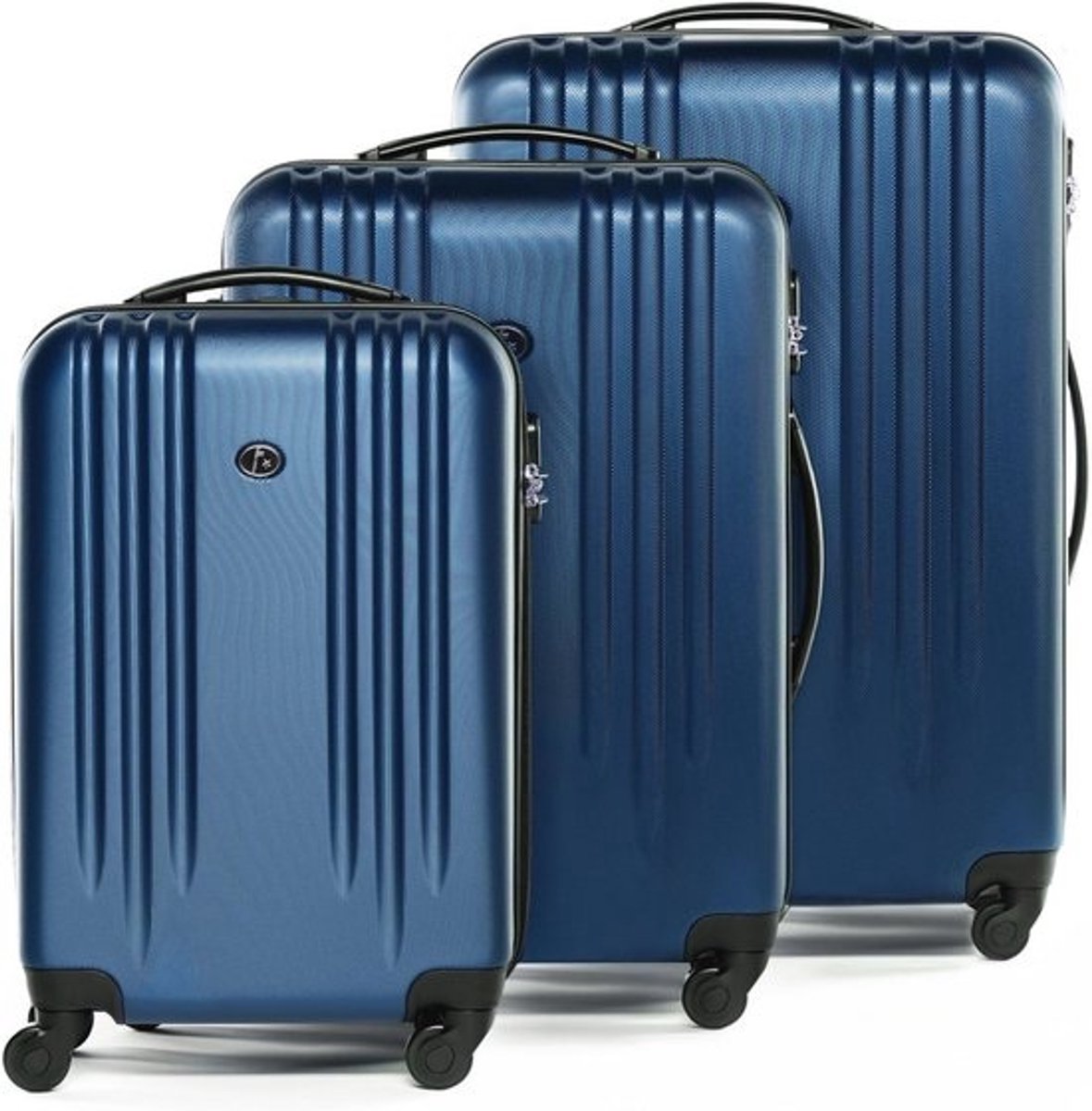 Driedelige Koffer Set - Harde Spinner Reisbagage Blauw
