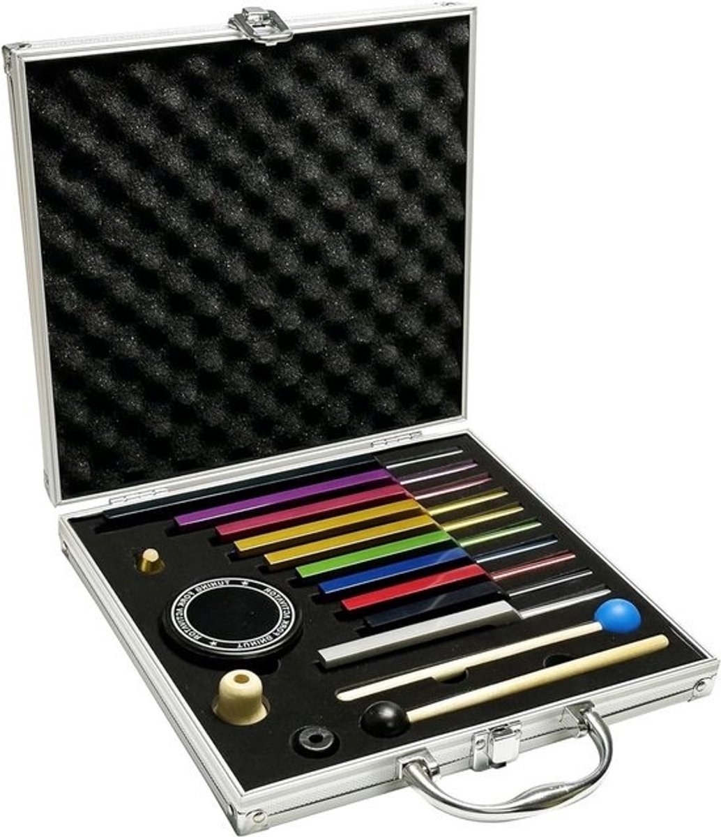 10-delige Solfeggio Stemvork Set - Gekleurd Aluminium met Accessoires voor Geluidstherapie en Yoga