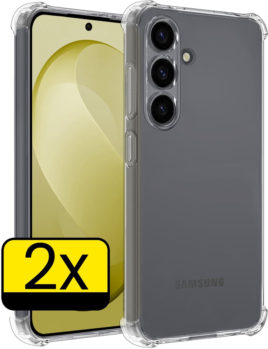 Hoesje - 2 Stuks - Geschikt voor Samsung Galaxy S26 FE - Sterk & Shockproof - Siliconen Case - Back Cover - Telefoon Hoes Shock Proof - Telefoonhoesjes - Transparant