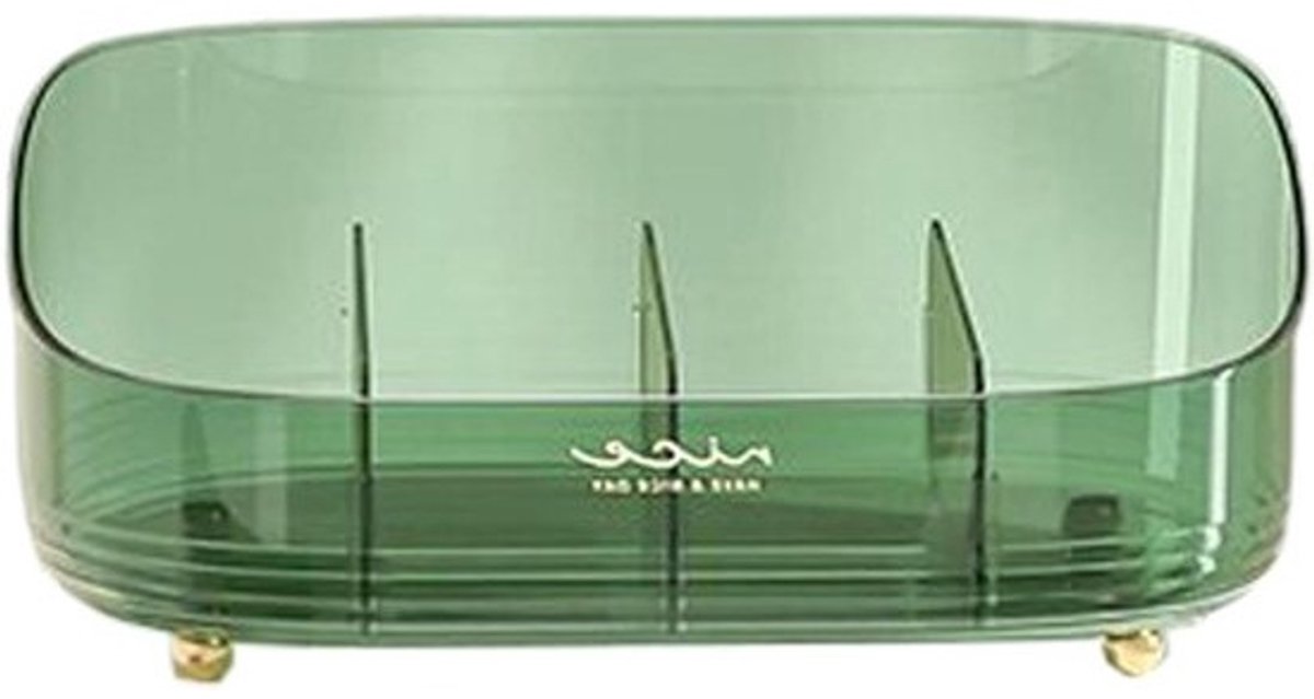 Make-Up Organizer - Cosmetica Doos - Snel Make-up Vinden - Uitneembare Compartimenten - 31x21x12.5 cm - Groen