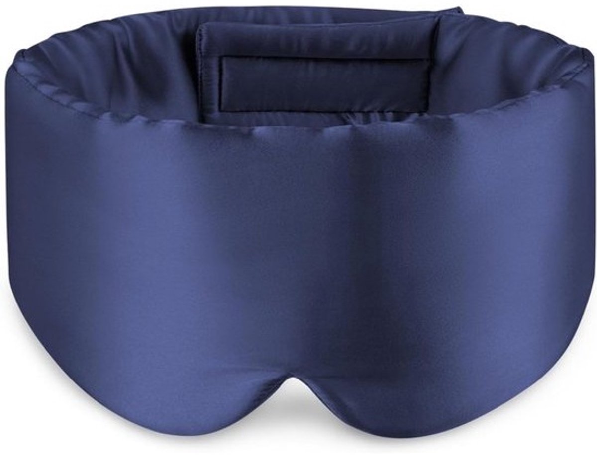 Luxe Slaapmasker - Verduisterend Oogmasker - Diepe Nachtrust - 100% Moerbeizijde - XL Verstelbaar - Donkerblauw