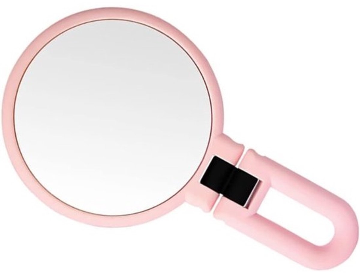 Draagbare Make-up Spiegel - Kleine Handspiegel - Snel Opfrissen - Inklapbaar Ontwerp - 9.65 x 5.31 inch - Roze
