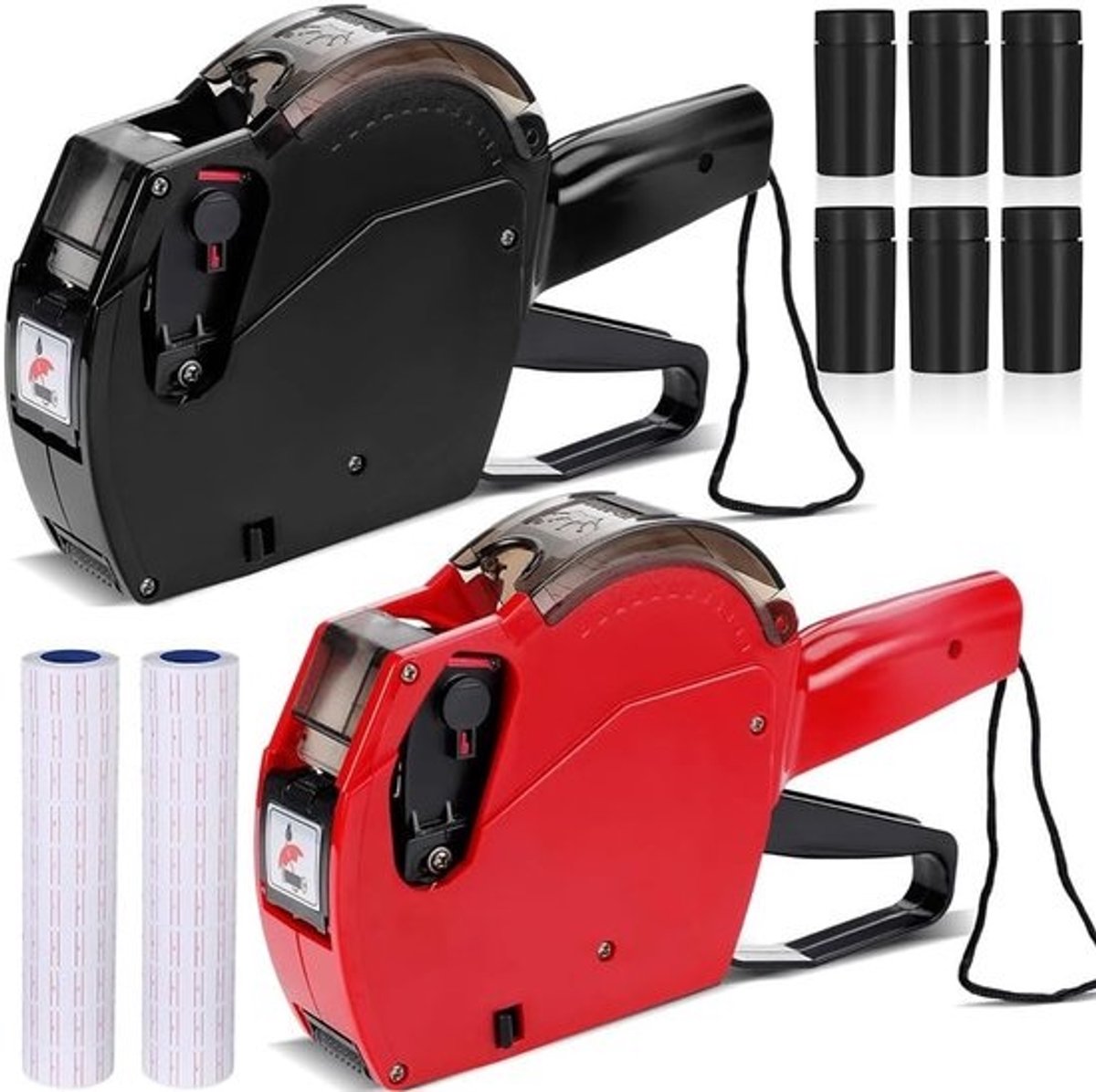 Prijstang Set - Label Printer - Winkel Prijzen - Inclusief Labels Inkt - 9.1 x 5.5 inch - Rood