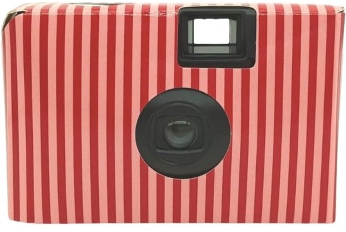 Wegwerpcamera Gestreepte Ontwerp - Filmcamera Nostalgisch - Spontane Momenten Vastleggen - Niet-Focus Technologie - 90 x 56 mm - Gestreepte