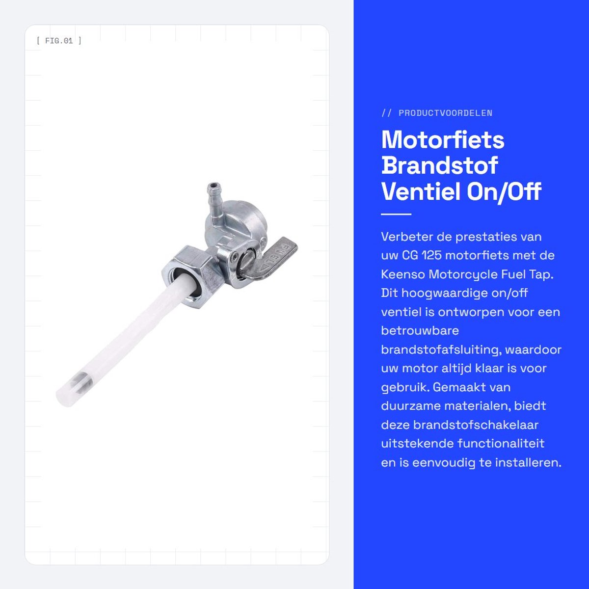 Dailygoods - Motorfiets Brandstof Ventiel - On/Off Schakelaar - Duurzaam ontwerp - Geschikt voor CG 125 - Brandstofsysteem - Eenvoudige installatie -...