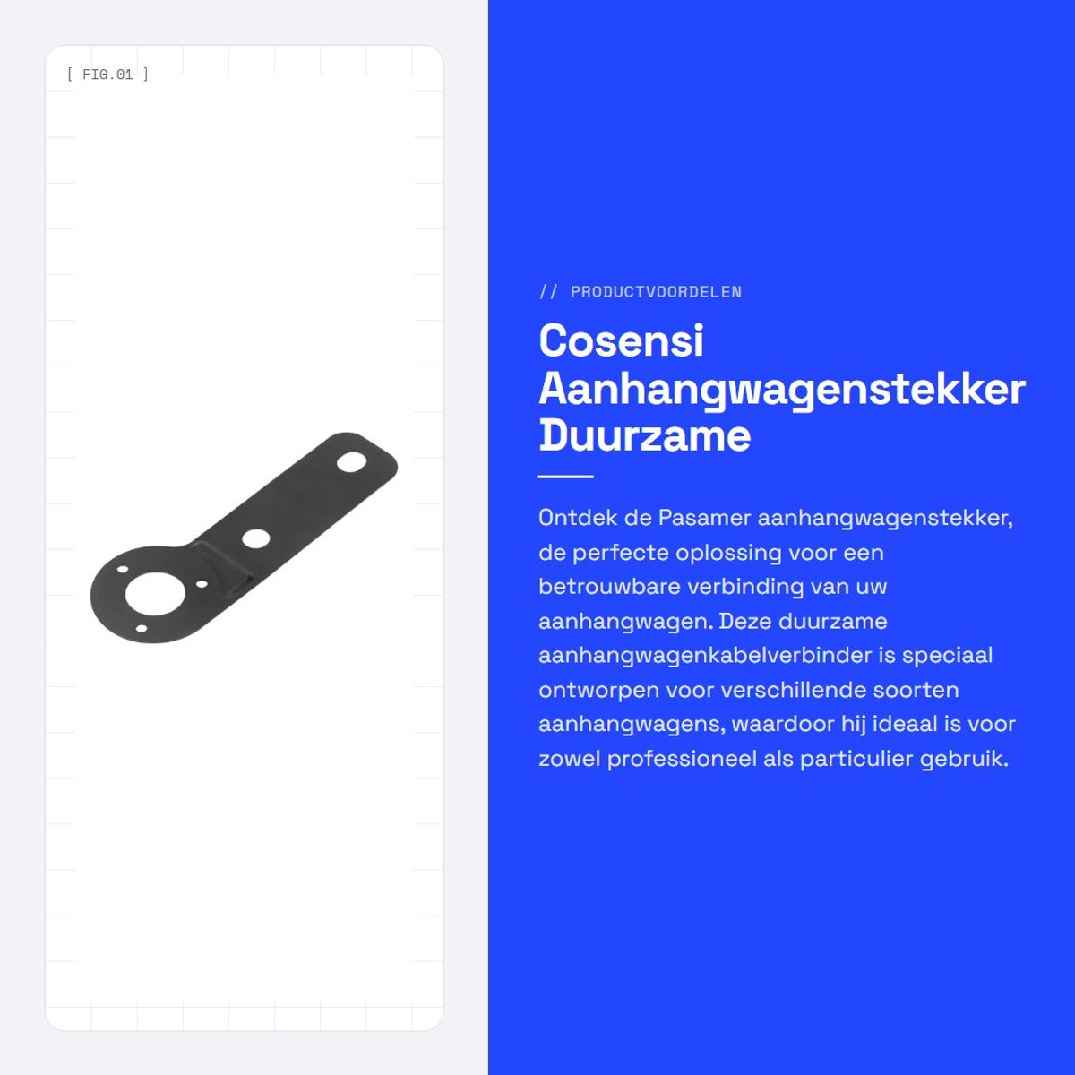 Dailygoods- Aanhangwagenstekker duurzame kabelverbinder - Zwart Staal - Aanhangwagens - Schokbestendig - Waterdicht - Betrouwbare verbinding - Aanhangwagenconnector