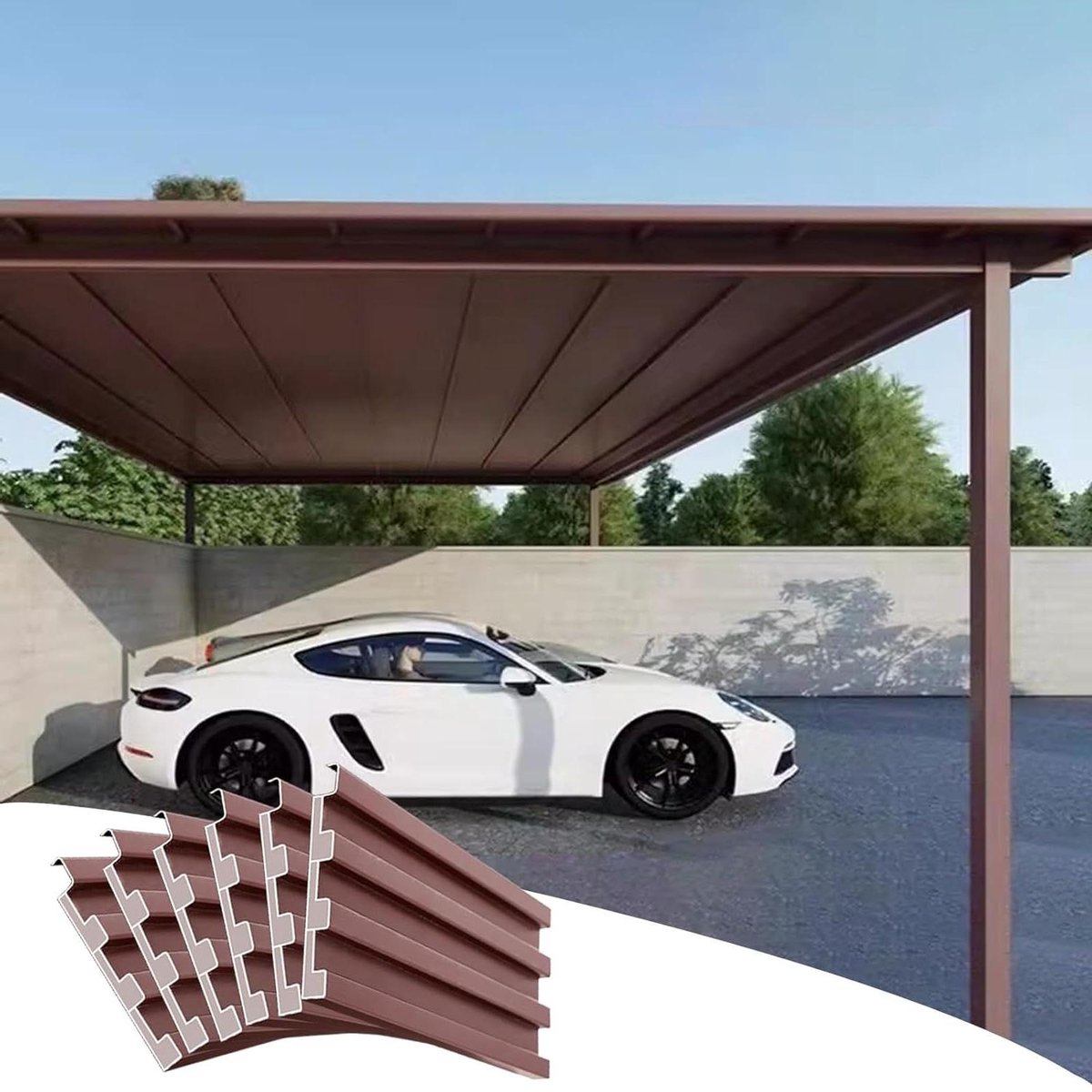 Aluminium Dakpanelen - Metalen Dakplaten - Dakbedekking Bouw - Brandwerend Polyurethaan - 6 stuks 1.6m - One Color