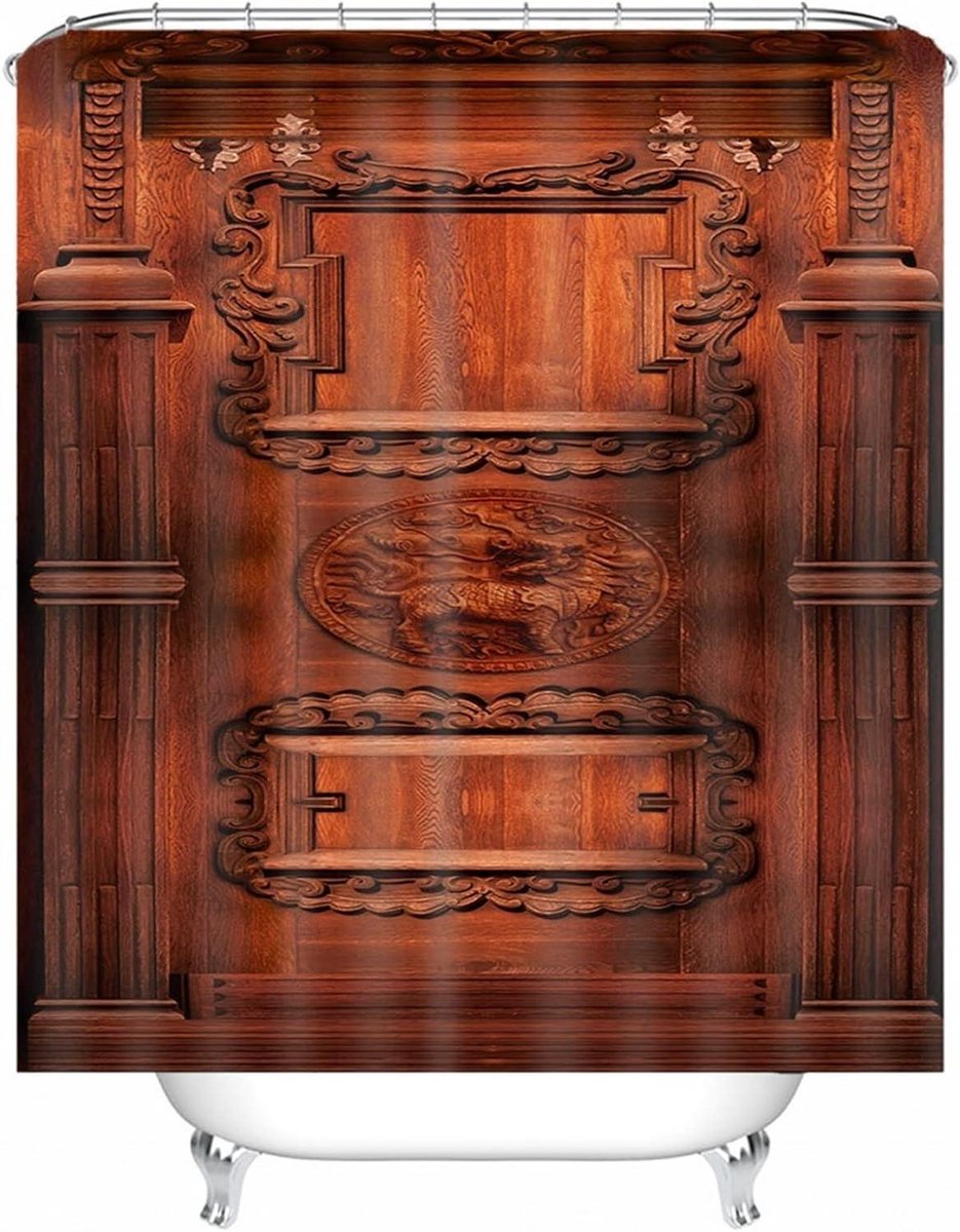 Douchegordijn Bruin - Waterdicht Gordijn - Badkamer Beschermen - Schimmelbestendig - 180x180 cm - Bruin