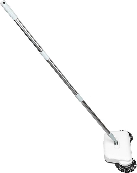 Handmatige Veegmachine - Dweil Veegmachine - Vloeren Reinigen - 2-in-1 Nat Droog - 33 cm breed - Wit — afbeelding 4