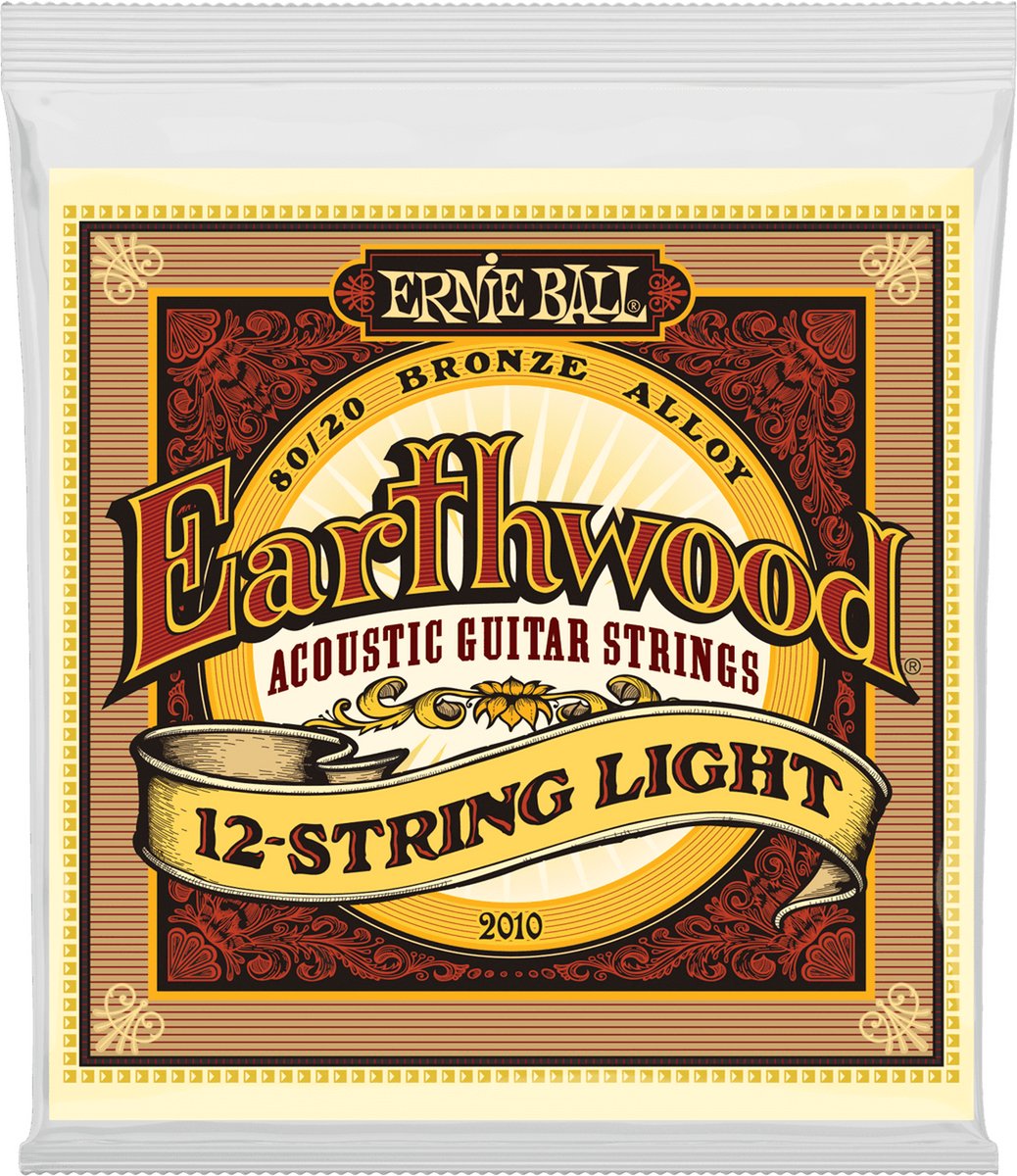 Ernie Ball 2010 Earthwood Akoestische Gitaar Snaren 12-String Light (009–046) 80/20 Bronze