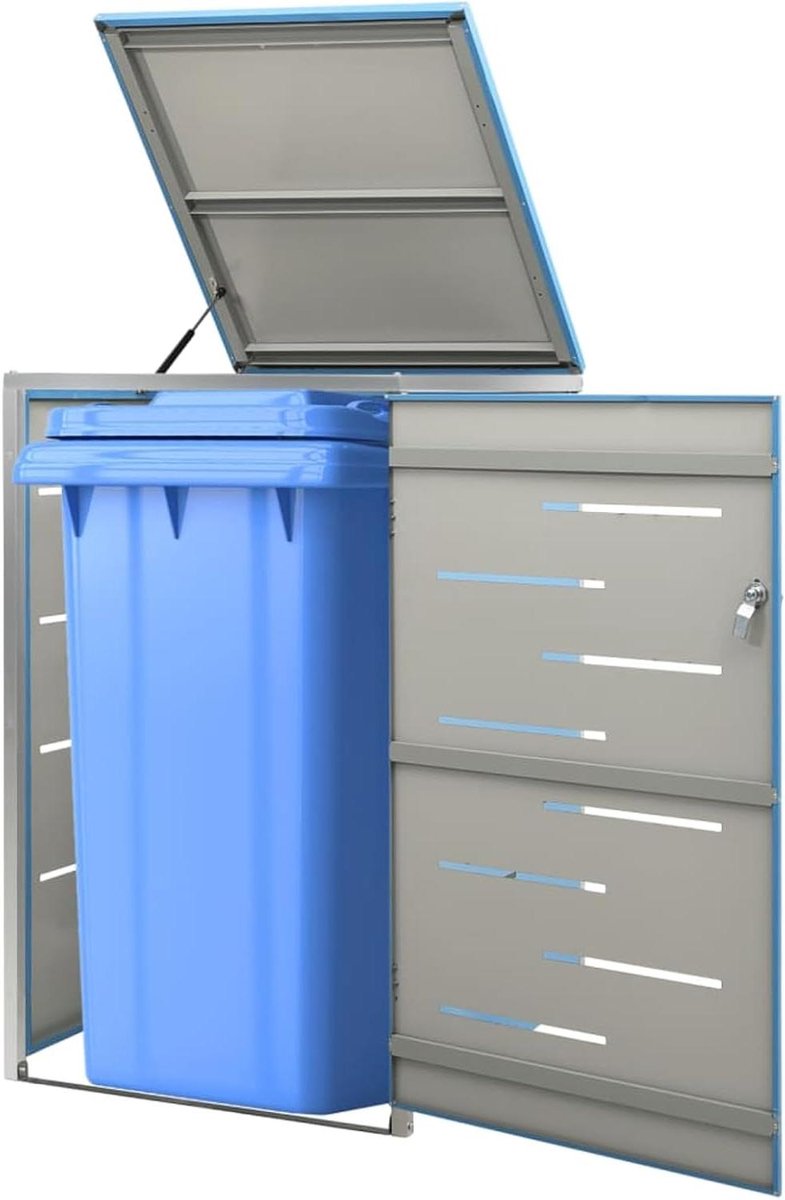 Vuilniscontainerbox - Afvalcontainerbekleding - Buitenruimte Opruimen - Roestvrij Stalen Frame - 69 x 775 x 115 cm - Hemelsblauw