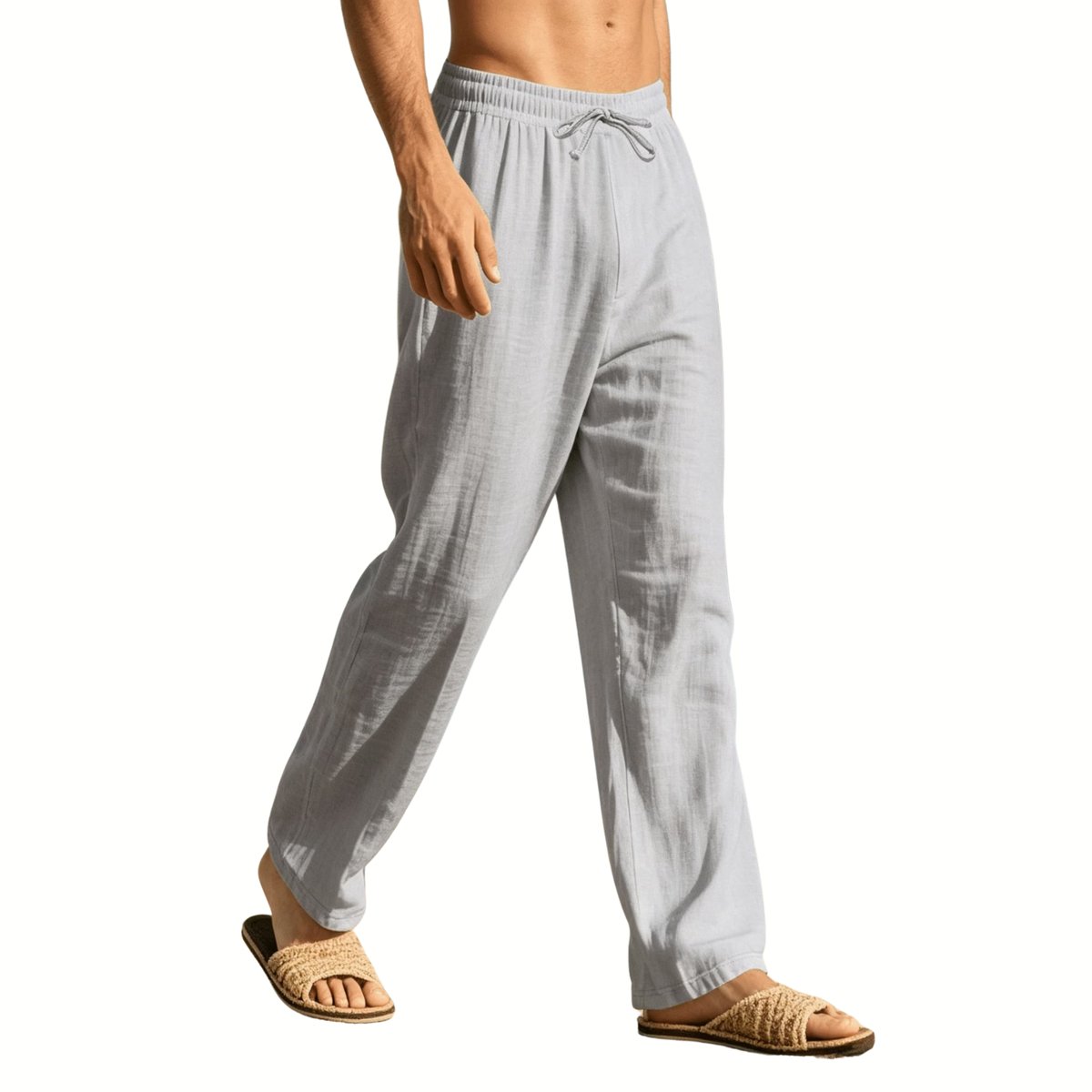Currero Linnen Broek Heren - Zomerbroek - Volwassenen - Lange Broek - Pantalon - Strandbroek - Zomer - Ibiza Stijl - Grijs XL