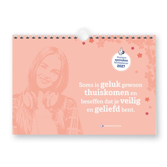 Familieplanner positieve spreuken 2027