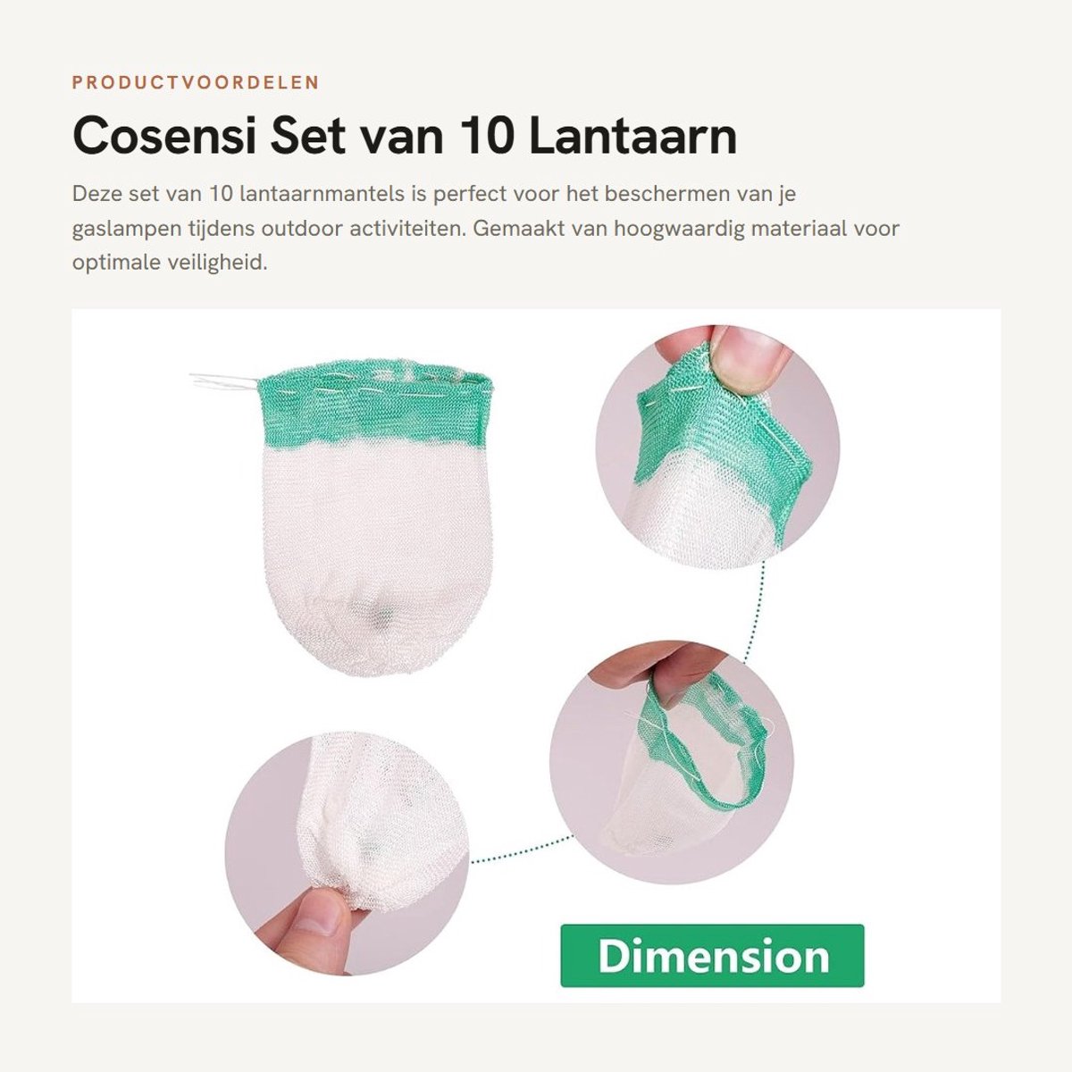 Dailygoods- Lantaarnmantels 10 Stuks - U-vorm - Hoogwaardig Materiaal - Duurzaam - Niet-stralend - Lange Brandtijd - Gaslampmantels