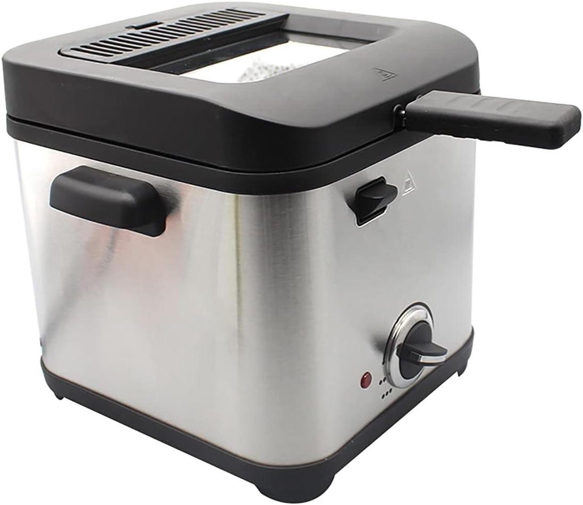 Mini Friteuse - Elektrische Frituurpan - Snacks Bereiden - Met Kijkvenster - 1.5 Liter - Zwart