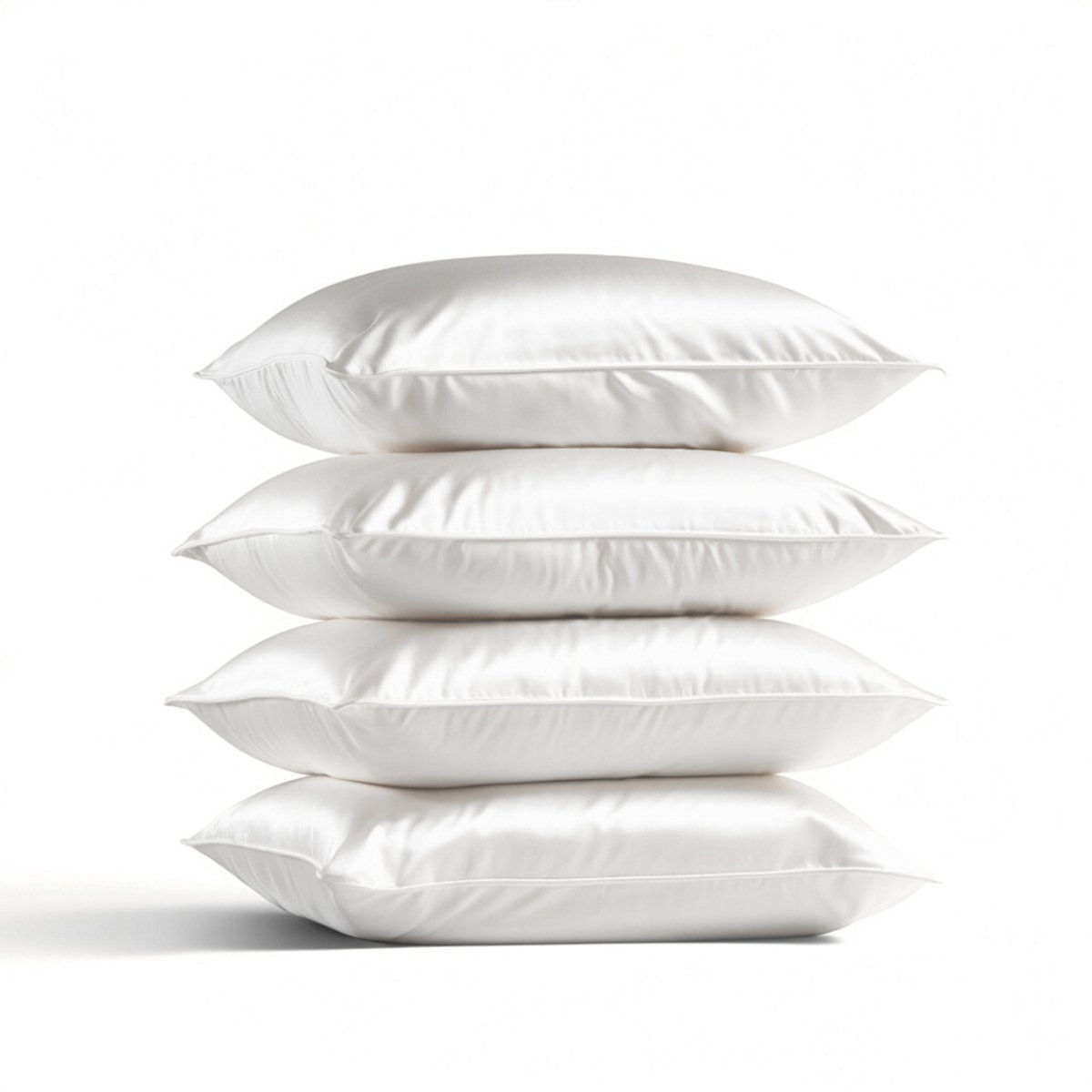 4x Zijden Kussensloop 60x70cm Wit Hotelsluiting 19 Momme - Kussensloop set - Luxe Silk Kussensloop 100% moerbei zijde - Zijde kussensloop - Silk Heaven - 60x70cm / Hotelsluiting