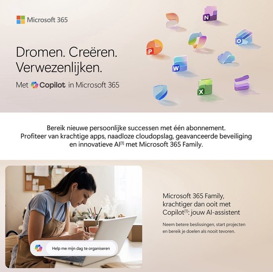 Microsoft Office 365 Personal - 1 Gebruiker - 5 apparaten - Meertalig - Jaarabonnement - Download