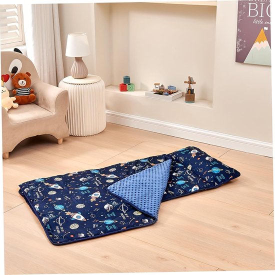 Peuter slaapmat - Kind dutjesmat - Comfortabel slapen - Anti-kick ontwerp - 106 x 50 cm - Blauw — afbeelding 3